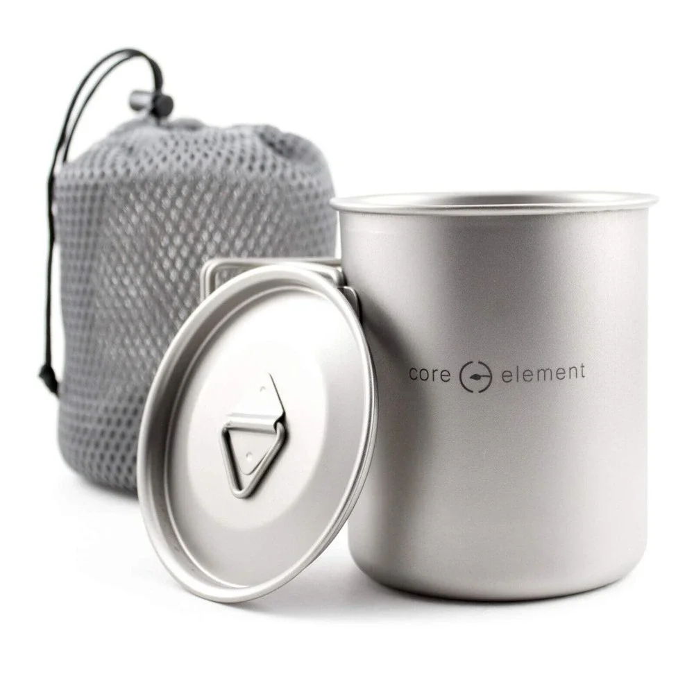 2-PACK 100% Titanium Cookware Set Mug 15oz 450ml + 25oz 750ml Cup Mug Ultralight